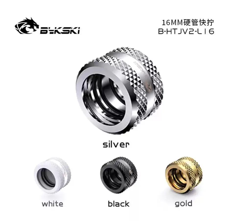 Bykski B-HTJV2-L16 Accesorio de tubo duro OD12mm/OD14mm/OD16mm Junta de cobre de compresión manual G1/4 '' Uso para tubería de rigidez PMMA / PETG - imagen 2