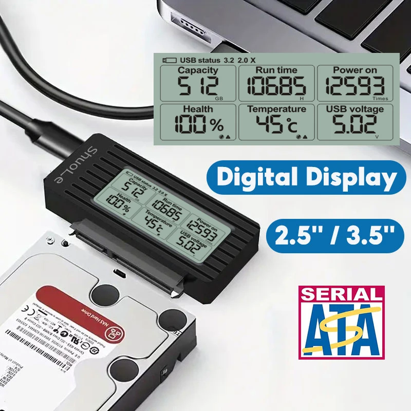 Cable convertidor adaptador USB a SATA, convertidor USB 3,2 3,0 a SATA para disco duro SSD HDD de 2,5 pulgadas, accesorios adaptadores externos