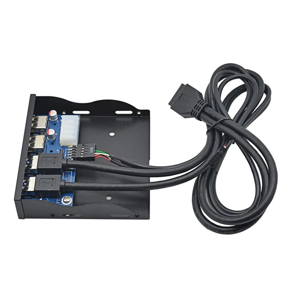 BTBcoin HUB USB 2,0 USB 3,0 Panel frontal de 4 puertos USB3.0 Hub Splitter adaptador de soporte combinado interno para escritorio Bahía de disquete de 3,5 pulgadas - imagen 5