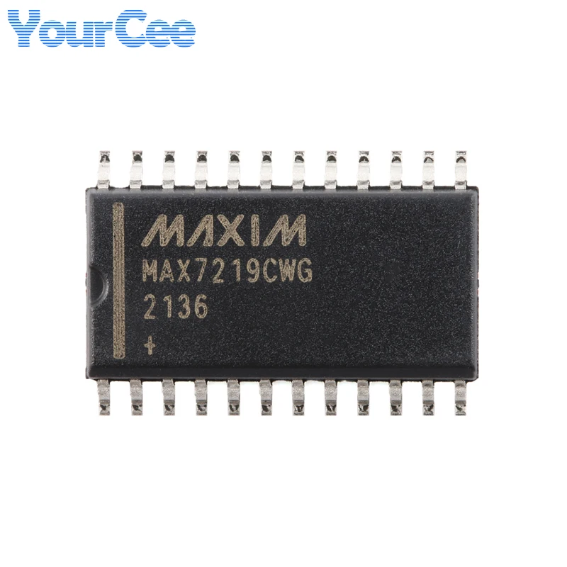 MAX7219 MAX7219CWG+T SOIC-24 SOIC24 interfaz serie pantalla LED de 8 bits Chip controlador IC circuito integrado