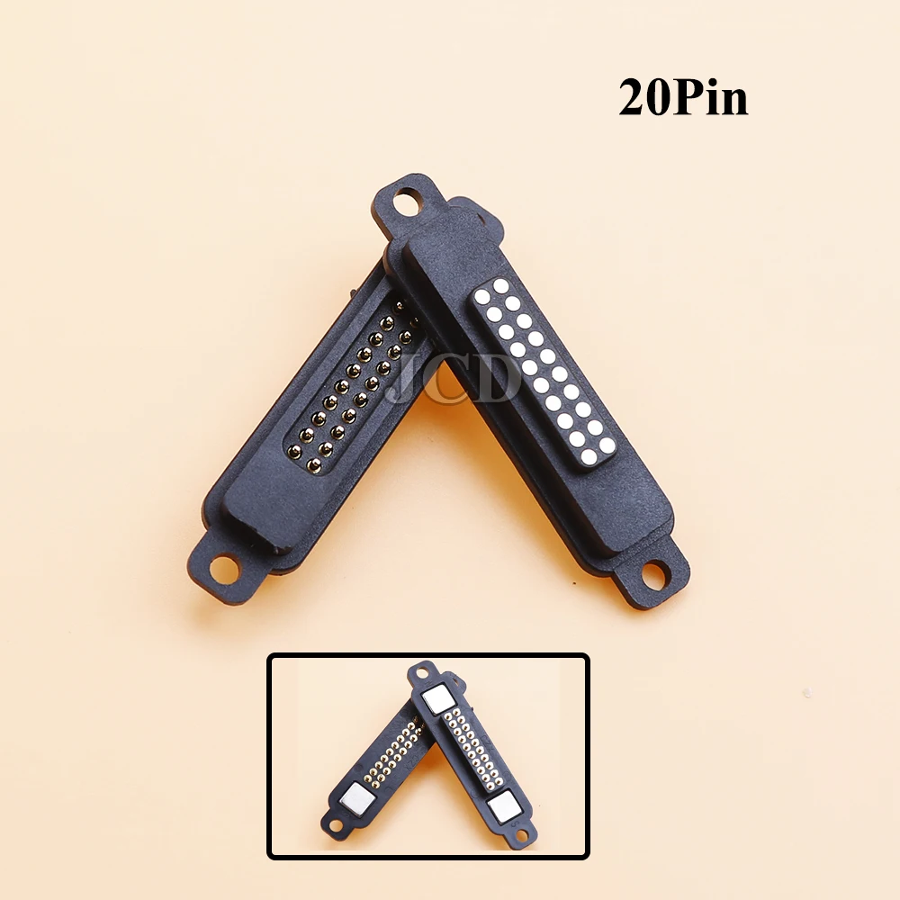 Conector magnético cuadrado con orificios de tornillo, toma de corriente CC con resorte de PogoPin macho y hembra, 13, 14, 15, 16, 17, 18 y 19/20 Pines, 1 par - imagen 5