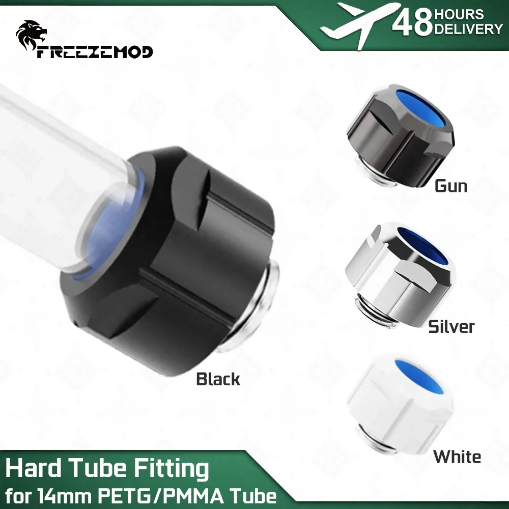 FREEZEMOD-accesorio de tubo duro de 14mm, rosca G1/4, cobre, antiaflojamiento, par suave para OD14mm PETG/PMMA, tubo de PC, refrigeración por agua MOD