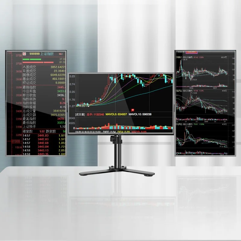 HILLPORT 24 "27" 30 "soporte de escritorio para Monitor brazo de montaje 3 soporte de pantalla 17 ~ 32 pulgadas Base grande inclinable y giratoria con VESA XJT91 - imagen 2