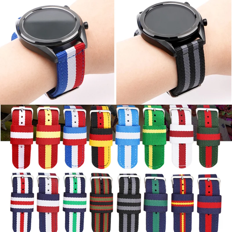 20mm 22mm lona de nailon para Garmin Forerunner 55 158 245 745 965 265 255 pulsera musical para Amazfit Bip 3 5 GTR GTS2 3 4mini 2Pro - imagen 2
