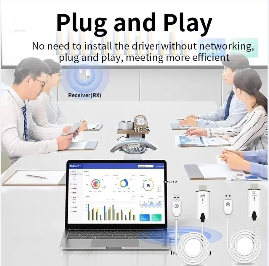 Transmisor y receptor de vídeo HDMI inalámbrico, 30m, 1080P, Cable extensor, adaptador de pantalla para DVD, portátil, PC a proyector de Monitor de TV