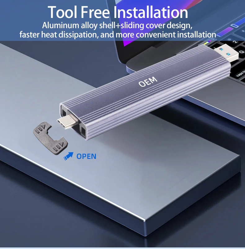 UTHAI-carcasa de disco duro M12, TYPE-C3.1 en línea, interfaz Dual, SSD, protocolo Dual, NGFF, NVME - imagen 4