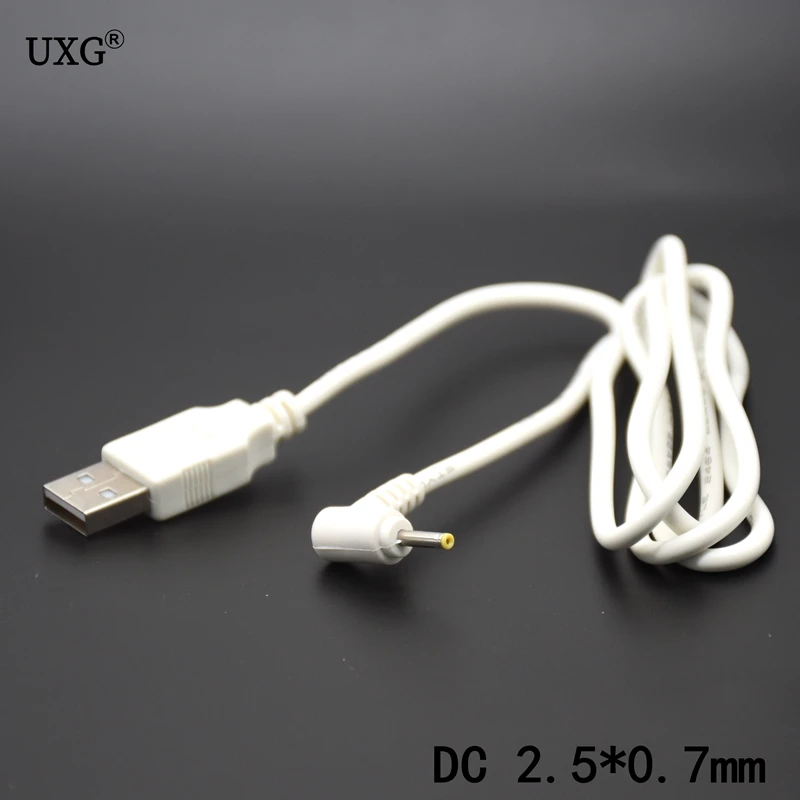 Cable de alimentación de codo de CC blanco y negro, enchufe USB a CC 2,5x0,7mm, Conector de 2,5x0,7 Mm, Cable de carga en forma de L de ángulo recto, 0,3 M, 2M, 1M - imagen 4