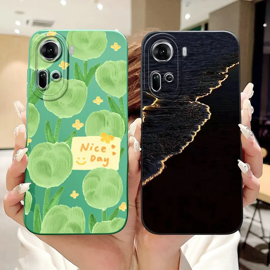 Funda protectora de teléfono para OPPO Reno11 5G Reno 11F 11 Pro, cubierta trasera de silicona suave pintada a la moda para OPPO Reno11F 11Pro 5G - imagen 5