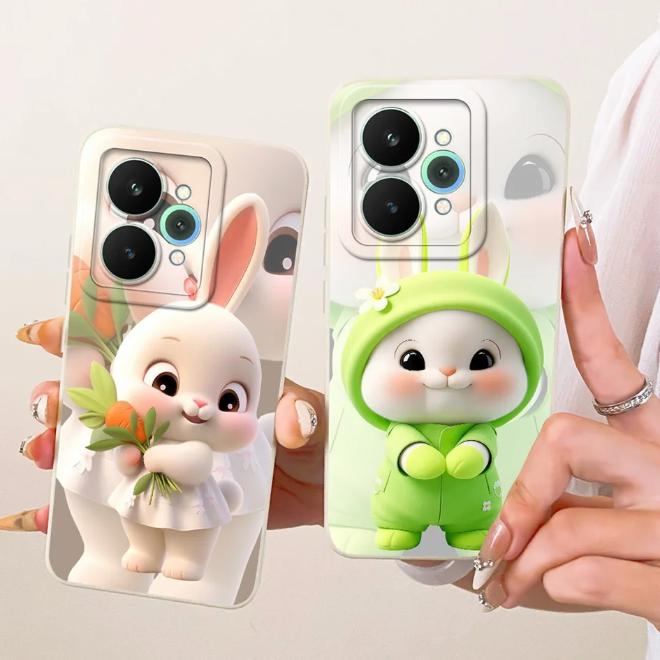 Funda para Realme 15 Pro 5G, nueva funda creativa con diseño de gato y conejo, protección para cámara de dibujos animados, parachoques suave para Realme 15 15T, carcasa Realme15T