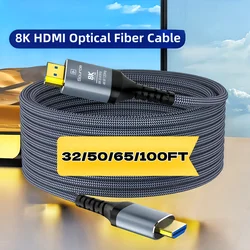 Cable HDMI 2.1 Fibra Óptica 8K 48Gbps 30 m para PS5 y Xbox