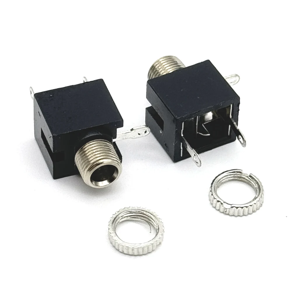 100 Uds PJ-301M PJ301M conector de Audio hembra de 3,5mm conector de auriculares estéreo DIP de 5 pines con tuerca - imagen 3