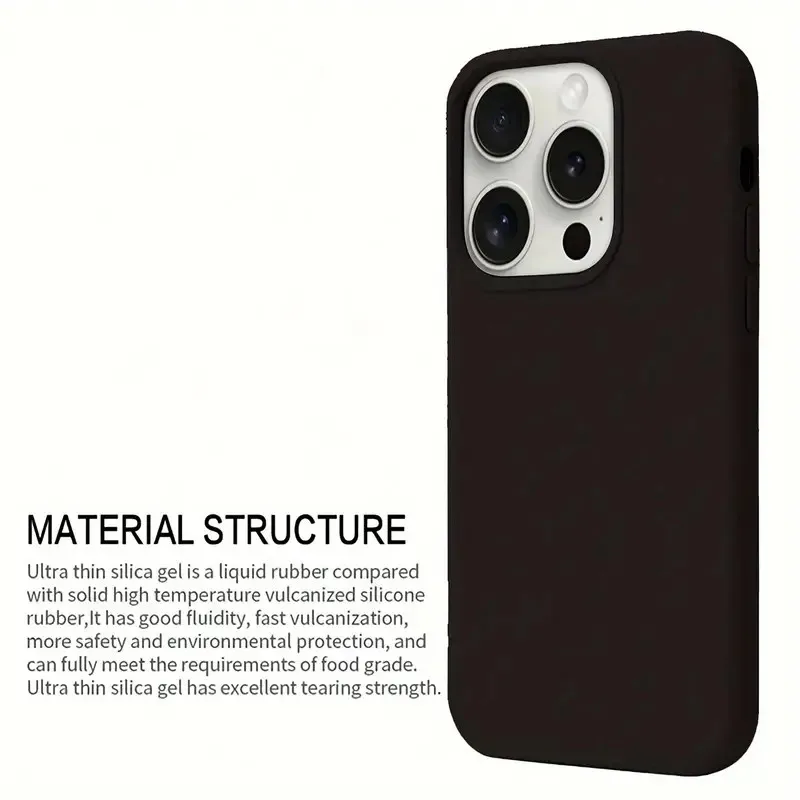 Funda de teléfono suave de silicona líquida de Color sólido de lujo para iPhone 16 Pro Max 11 13 12 14 15 Pro Max cubierta trasera de protección a prueba de golpes - imagen 3