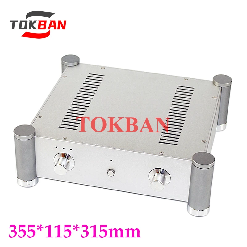 Tokban-carcasa de aluminio para amplificador de tubo de vacío, carcasa de aluminio para chasis, preamplificador HIFI, decodificador DAC, WA127, 355x115x315mm