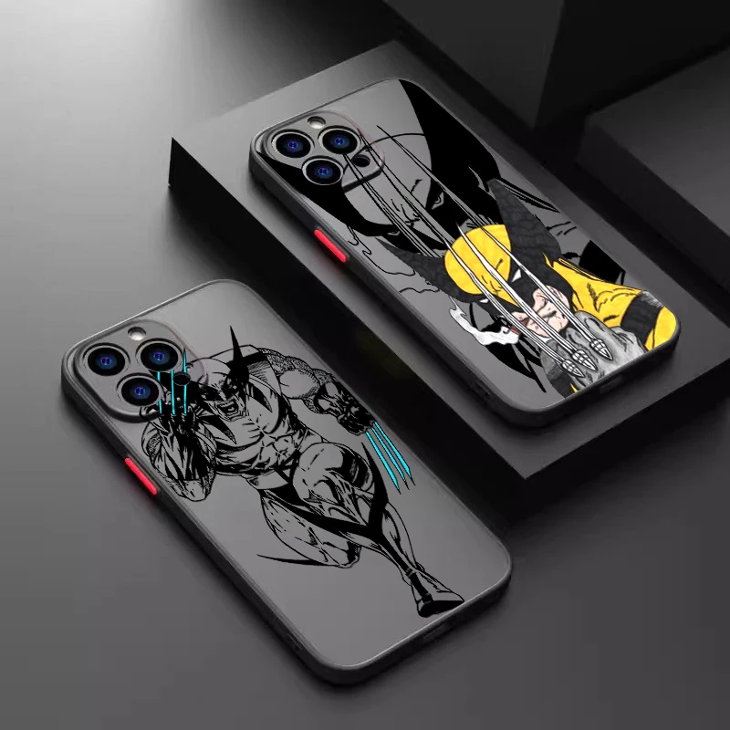 James Howlett Logan Wolverine esmerilado translúcido para Apple iPhone 16 15 14 13 12 11 XS XR X Pro Max Plus Mini TPU funda de teléfono