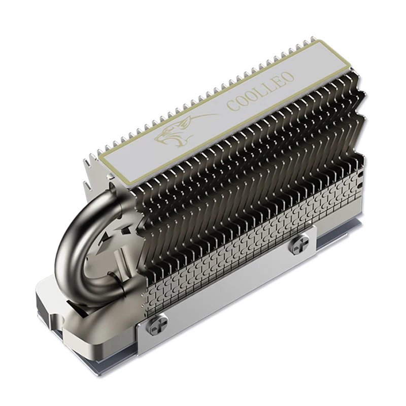 COOLLEO HR-09 M.2 2280 SSD disipador de calor totalmente galvanizado soldadura por reflujo AGHP HeatPipe 2280 NVMe SSD enfriador - imagen 4