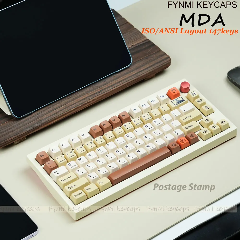 Sello postal clásico ISO/ANSI 147 teclas perfil MDA teclas de sublimación de tinte PBT para teclado de 61/68/71/75/87/98/104 teclas - imagen 5