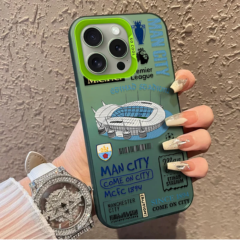 A-madrids-realss-P Funda esmerilada para iPhone 17 Air 16 E 15 14 Plus 13 12 Mini 11 Pro Max Hoja acrílica Cubierta de borde duro de silicona - imagen 2