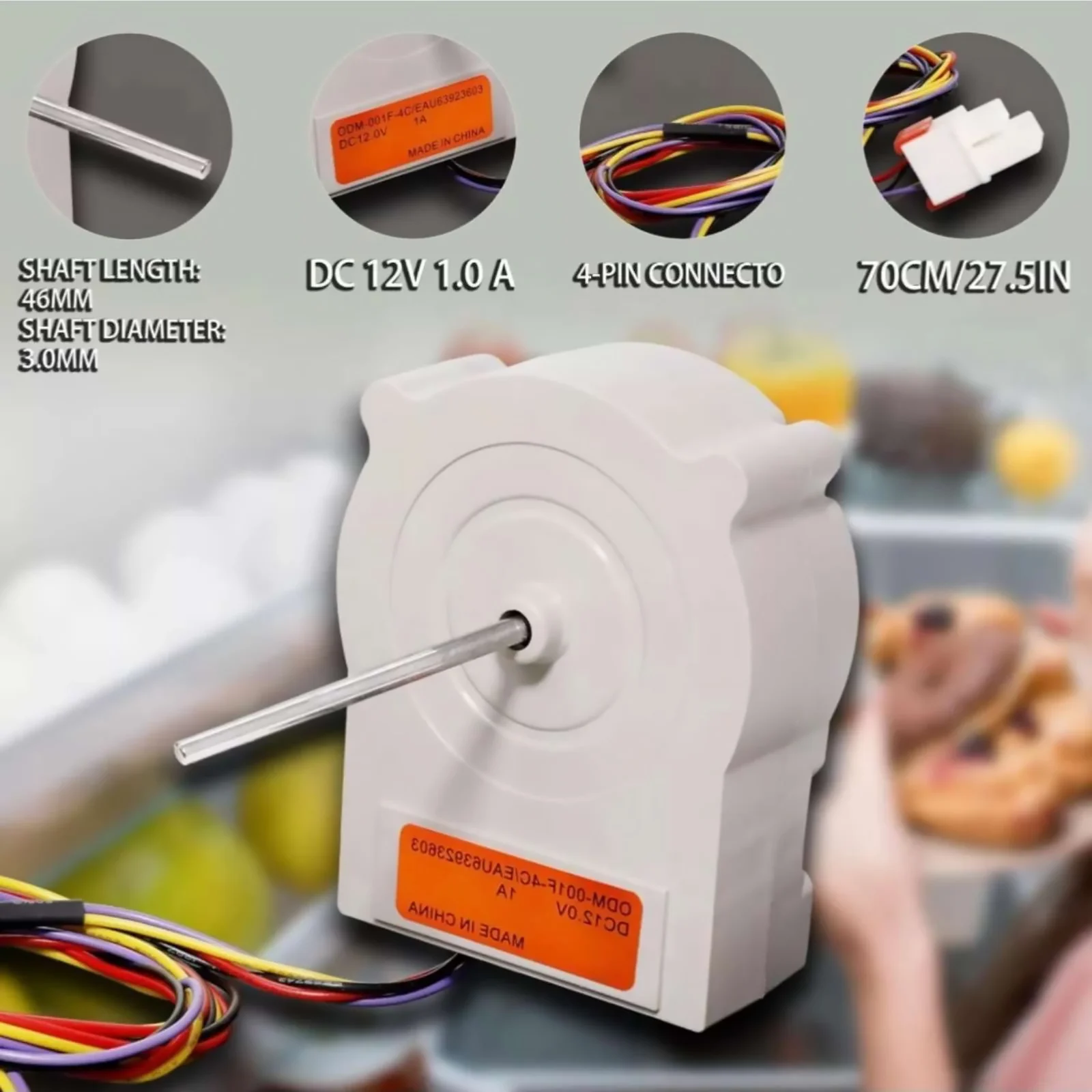 Conjunto de Motor de ventilador de evaporador de refrigerador EAU63923603 DC 12V para LG Kenmore, accesorios de refrigerador EAU65058305 PS12383671 - imagen 4