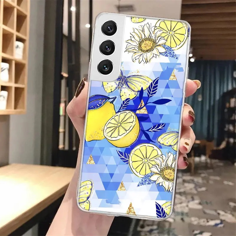 Funda de teléfono de silicona con limón mediterráneo para Samsung Galaxy S23 S24 S25 Ultra S21 Plus S20 FE S22 S10 + S10E - imagen 2