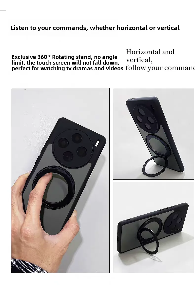 Para VIVO X300 Pro funda dura con soporte de anillo funda protectora trasera magnética para VIVO X300 X200 Pro Mini X200 Ultra Shell - imagen 3