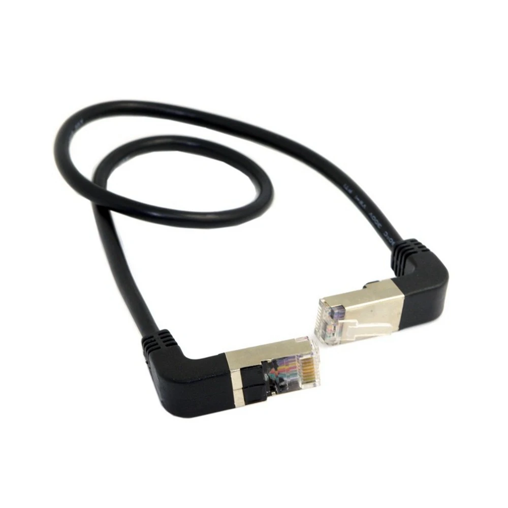 Doppel Ellenbogen Unten & Up Abgewinkelt 90 Grad cat5e 8P8C FTP STP UTP Cat 5e Ethernet Netzwerk Kabel RJ45 Lan patchkabel 0,5 m - imagen 5