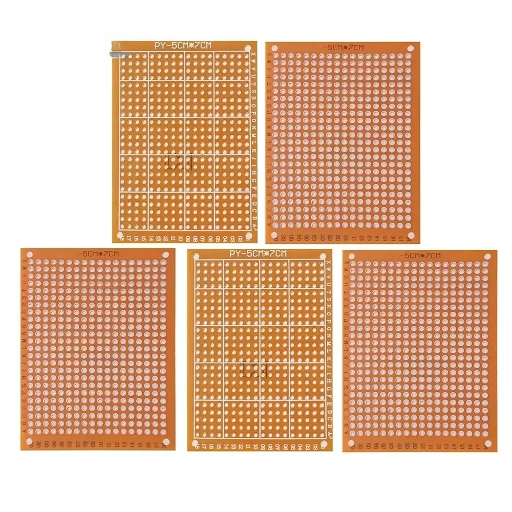 Placa de circuito amarillo de un solo lado PCB, 5/10 Uds., 5x7cm, 7x9cm, 9x15cm, placa de pan, placa de circuito impreso Universal, juego DIY - imagen 2