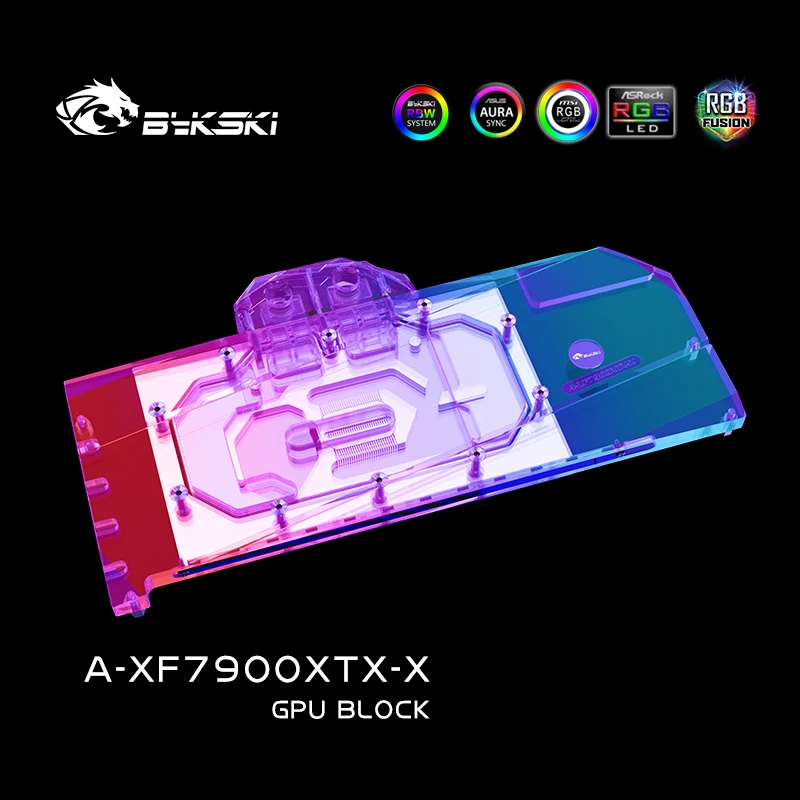 Bykski-bloque de agua 7900XT para AMD Radeon RX 7900XTX GPU, enfriador de agua, 5V, 12V, RGB, MB, A-XF7900XTX-X de sincronización - imagen 5
