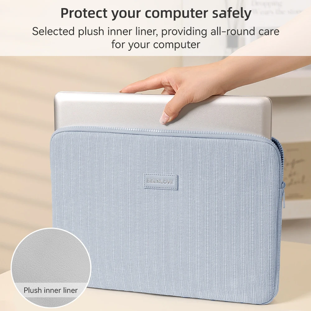 2025 nueva bolsa para ordenador portátil adecuada para Huawei Apple 14 pulgadas 15,6 pulgadas bolsa interior de pana portátil para viajes de negocios - imagen 4