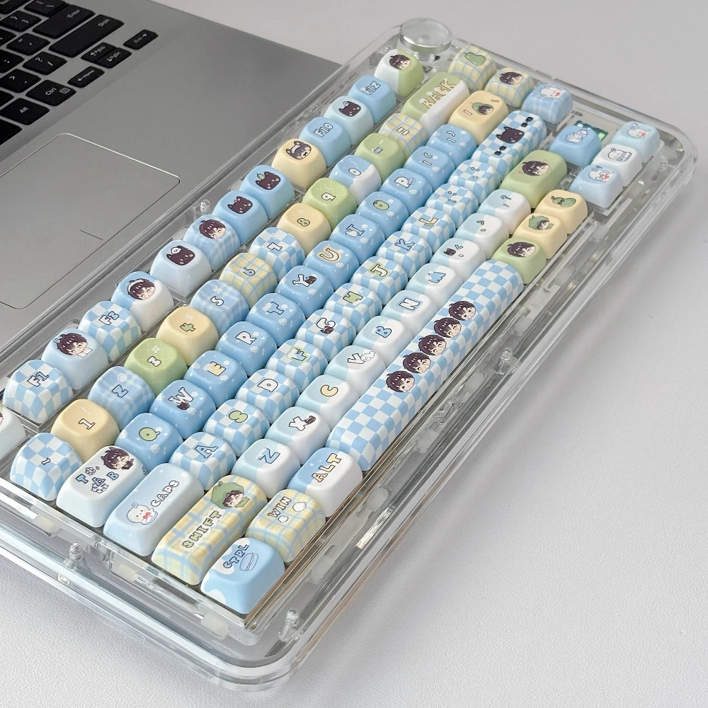 Love and Deepspace Zayne Keycaps EOA/Cherry perfil PBT sublimación de calor azul dibujos animados lindo juego Keycap para teclado mecánico - imagen 3