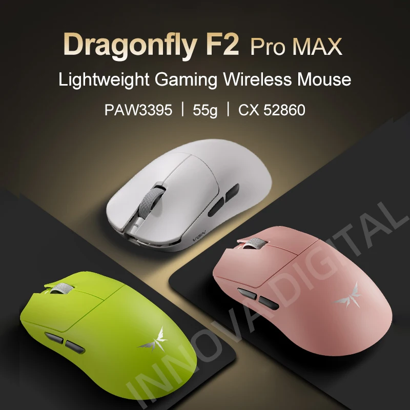 Ratón para juegos VGN Dragonfly F2 Pro MAX Bluetooth PAW3395 2,4G ratón inalámbrico para deportes electrónicos recargable ligero ergonómico