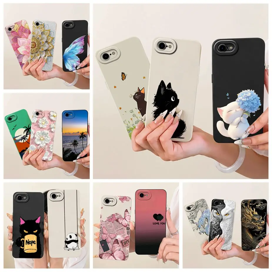 Para Apple iPhone SE 2020 funda iPhoneSE 2022 dibujos animados lindos nuevos dulces pintados funda de silicona suave para iPhone SE 2022 2020 bolsas