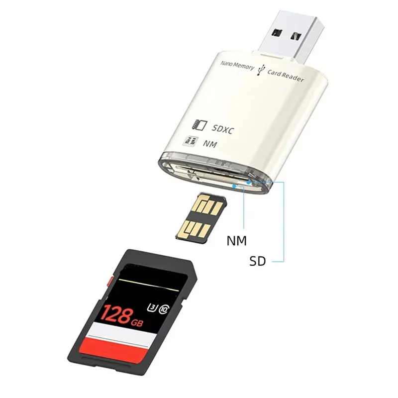 GW-Für HUAWEI NM Nano-Speicherkarten-Schreibadapter 8 GB-128 GB USB 3.0 SD SDXC Kartenleser Laptop PC Extend Converter Gold - imagen 4