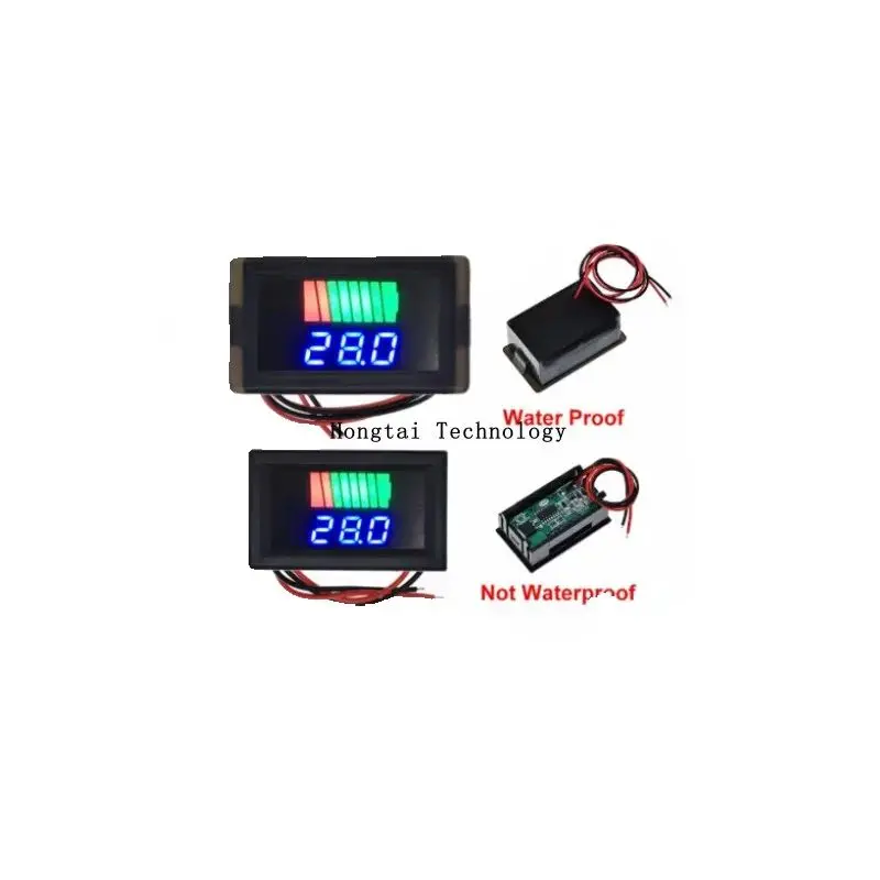 Voltímetro de batería de coche eléctrico de 12V-72V 84V, pantalla impermeable, pantalla digital DC, batería de litio integrada - imagen 2