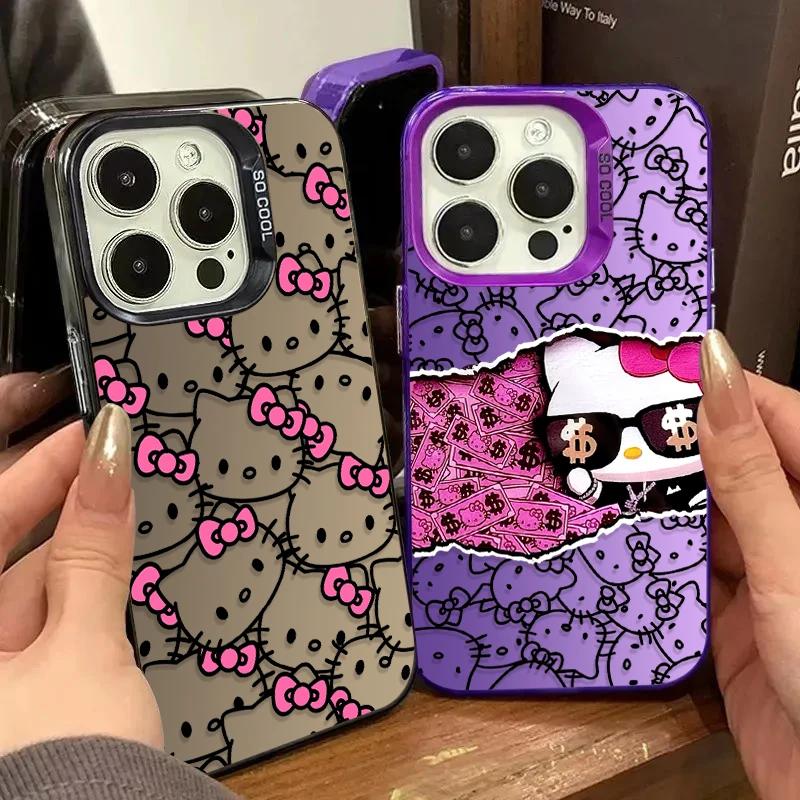 Funda de teléfono con bonito dinero Hello Kitty para iPhone 17 Air 16 15 11 12 14 13 Pro Max XS X XR Plus 8 7 SE 2020, funda trasera a prueba de golpes