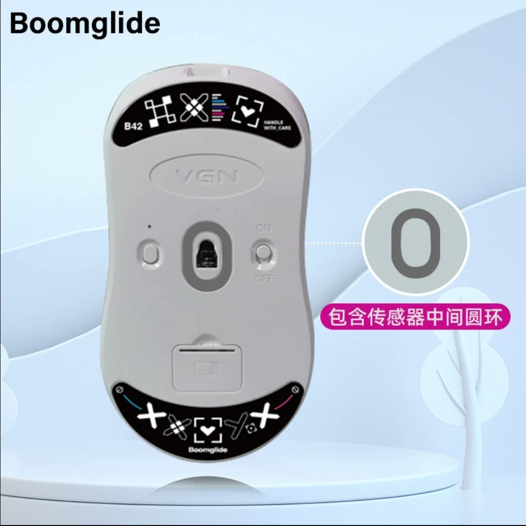 BOOMGLIDE-alfombrillas de cristal para ratón, pegatina para VGN Dragonfly F1, ratón inalámbrico para juegos, bordes redondeados y curvos