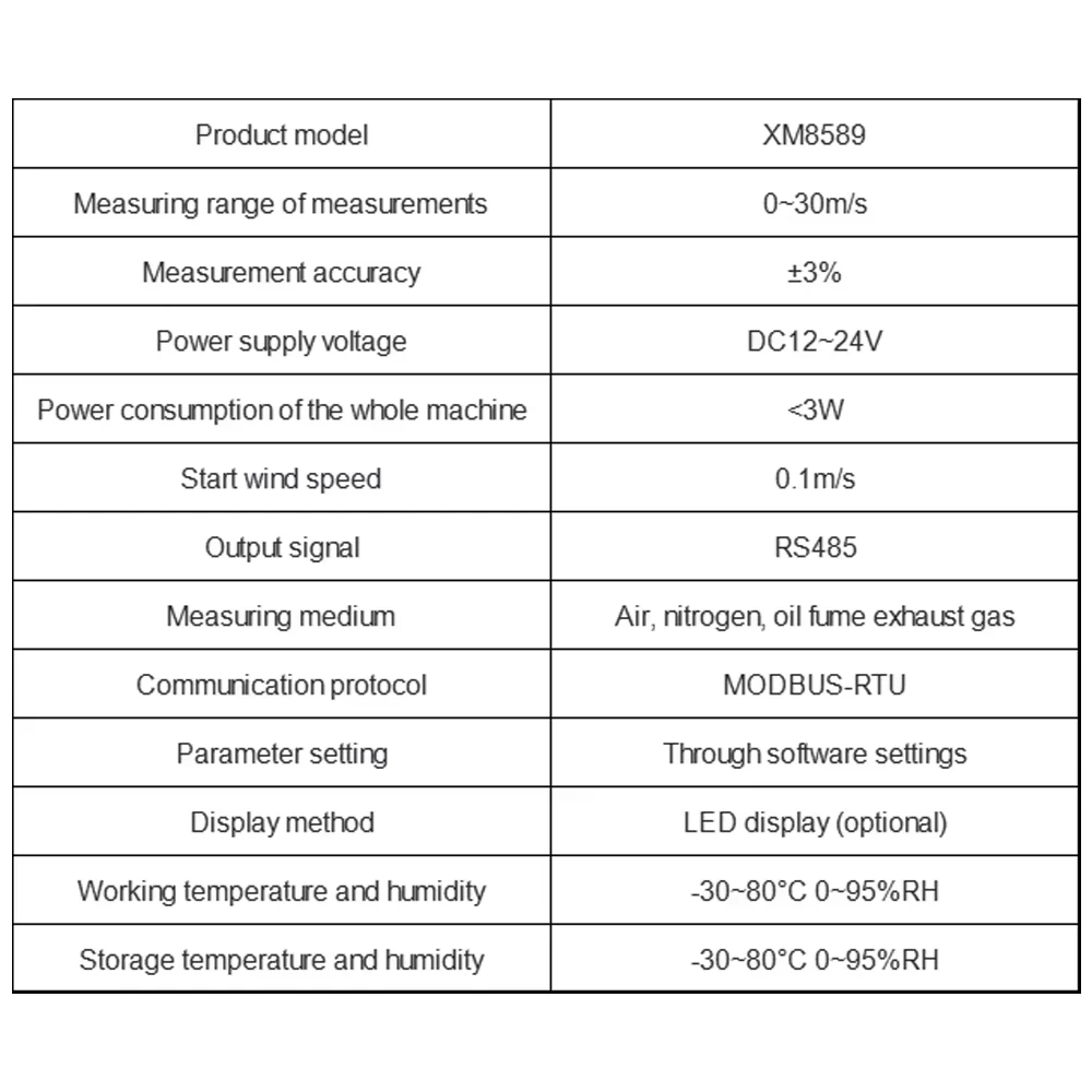 Sensor térmico de velocidad del viento de 0-30 m/s, transmisor de volumen de aire de acero inoxidable, Detector de velocidad del viento, probador de velocidad de alta precisión - imagen 2