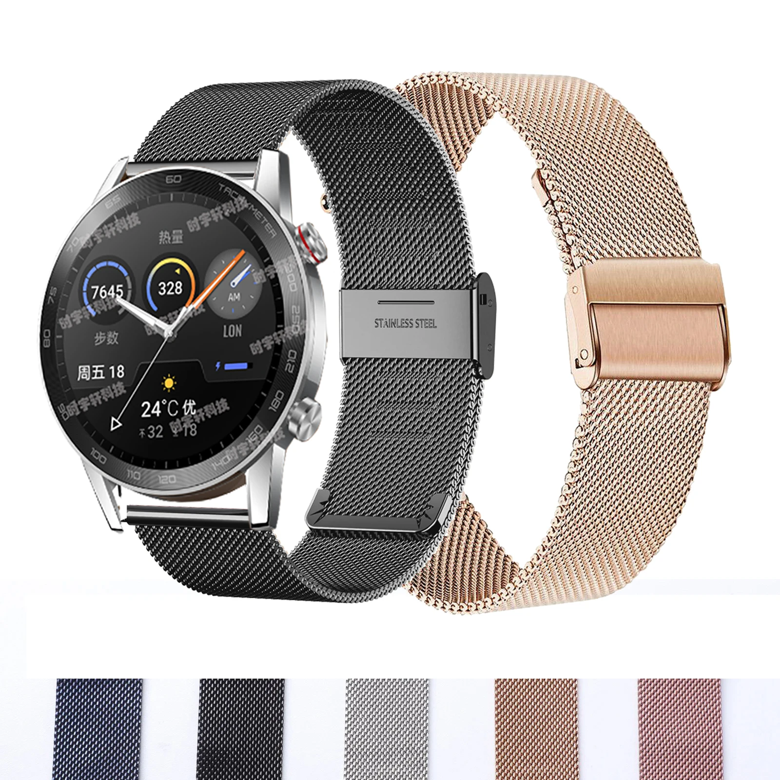 Correa milanesa de 20/22mm para Honor Magic Watch/banda de acero inoxidable de 42mm y 46mm para Honor ES/GS 3 Pro/Magic watch 4 Pro