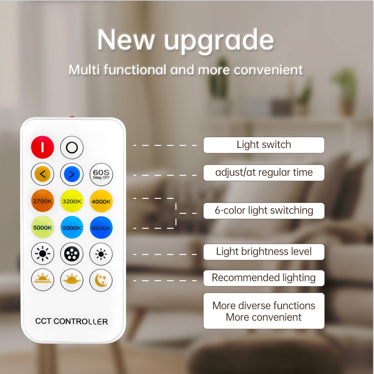 2700K-6500K CCT LED debajo del gabinete luz 48CM 8W Control remoto, cuerpo de aluminio, carcasa lechosa, fácil instalación para armario de cocina - imagen 4