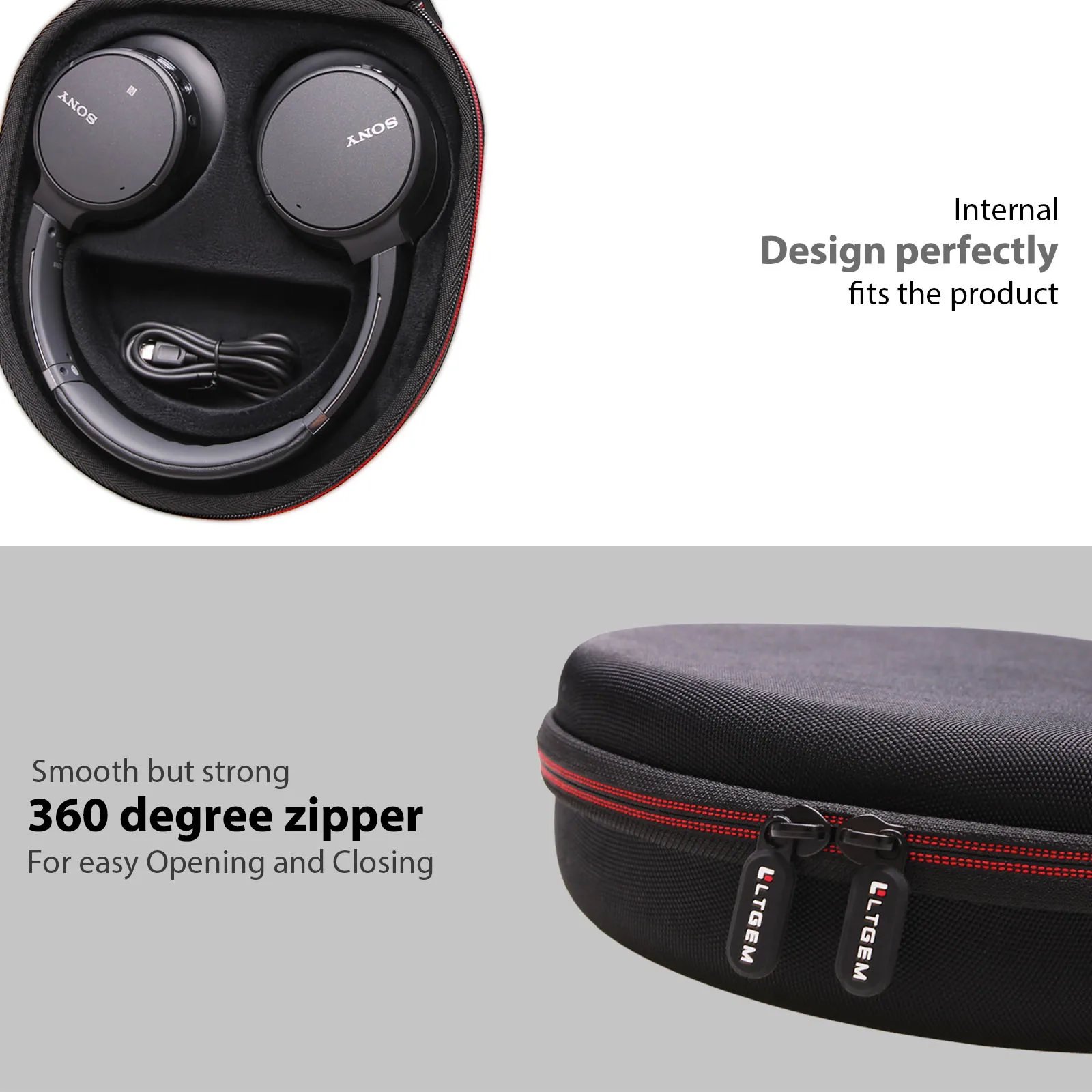 Funda para auriculares Sony WH-CH700N, bolsa de transporte para almacenamiento de auriculares inalámbricos con cancelación de ruido - imagen 3