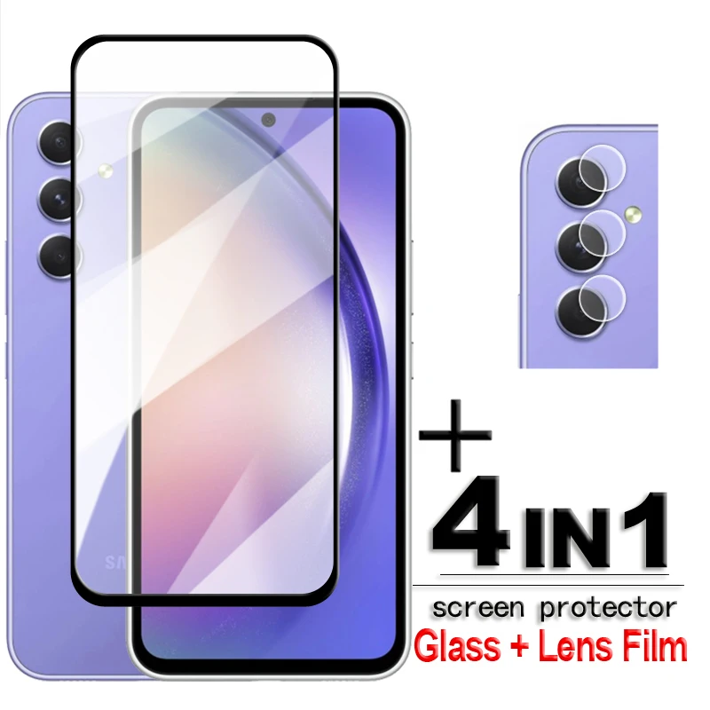 Para Samsung Galaxy A54 5G vidrio Samsung A54 vidrio templado 2.5D cubierta completa pegamento Protector de pantalla Galaxy A54 lente película 6,4 pulgadas - imagen 2