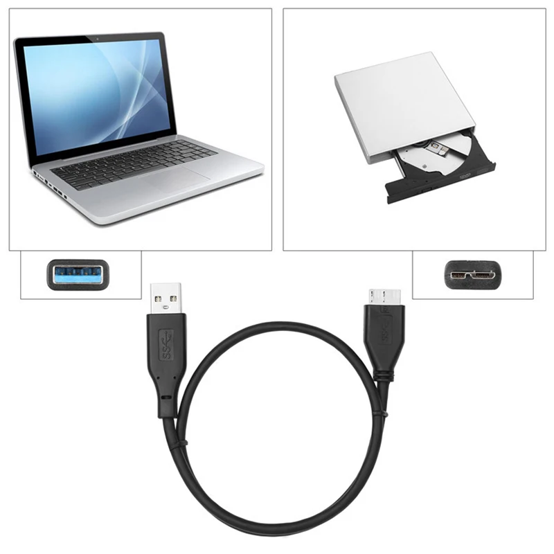 Cable convertidor USB3.0 a Micro B para Samsung Lenovo Sony Seagate Toshiba disco duro móvil HDD teléfono móvil portátil línea de extensión de datos - imagen 2
