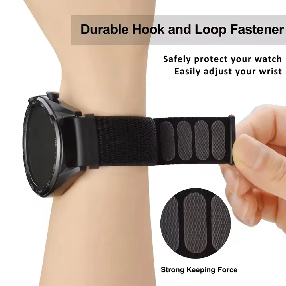 Correa de nailon de 20mm y 22mm para reloj Huami Amazfit Active 2/BALANCE GTR 4 2 3 GTS 4 2 mini para pulsera Amazfit Bip 6 5 - imagen 4