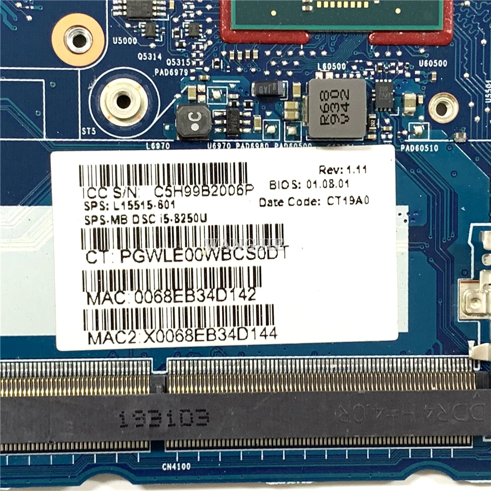 For HP EliteBook 840 850 G5 Laptop Motherboard L15515-601 L15515-001 I5-8250U CPU 6050A2945601-MB-A01 100% Working - imagen 3