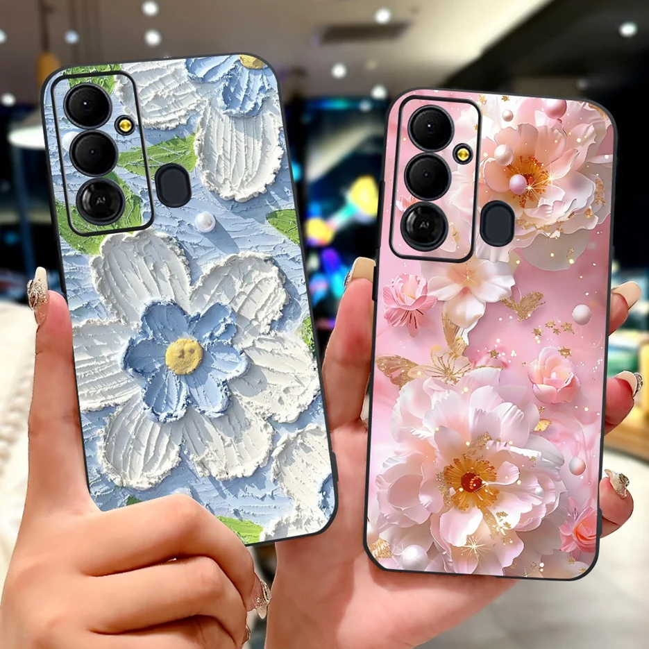 Para Tecno Pop 6 Go funda Pop6 Pro BE8 flores coloridas cubierta pintada suave TPU fundas de teléfono para Tecno Pop 6 Pro Pop6 GO BE6j Fundas - imagen 4