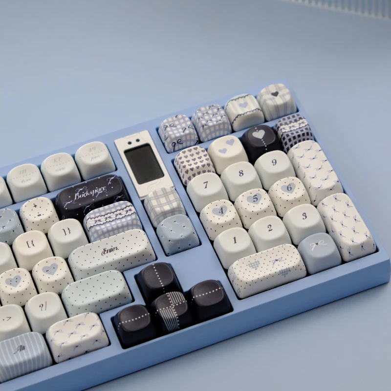 Teclas de lunares de 126 teclas, teclas PBT, perfil MOA/XOA, sublimación de tinte, teclas redondas bonitas para teclado mecánico MX 6.25U 7U - imagen 3