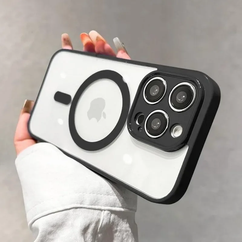 Funda acrílica transparente Original con carga inalámbrica para iPhone 17 Air 16 15 14 13 12 11 Pro Max para cubierta transparente magnética Magsafe - imagen 3
