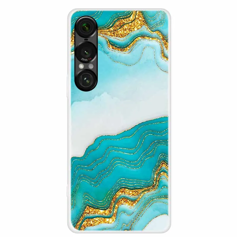 Para Sony Xperia 1 VII funda de mármol TPU funda trasera de silicona suave fundas de teléfono para Sony Xperia 1VII 5G impermeable transparente Para - imagen 5