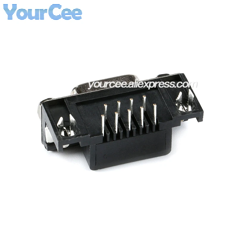 2 uds/1 unidad DR9 9P puerto serie RS232 DR25 25P puerto paralelo DR15 Pin doblado de 90 grados ángulo recto conector d-sub soldado - imagen 3