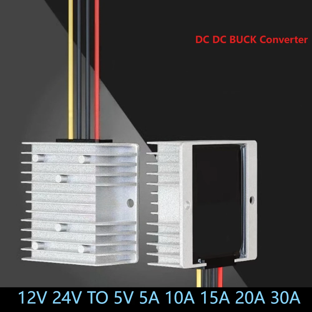12V 24V a 5V 5A 10A 15A 20A 30A DC convertidor de potencia reductor estabilizador regulador de voltaje Buck adaptador de fuente de alimentación LED para coche