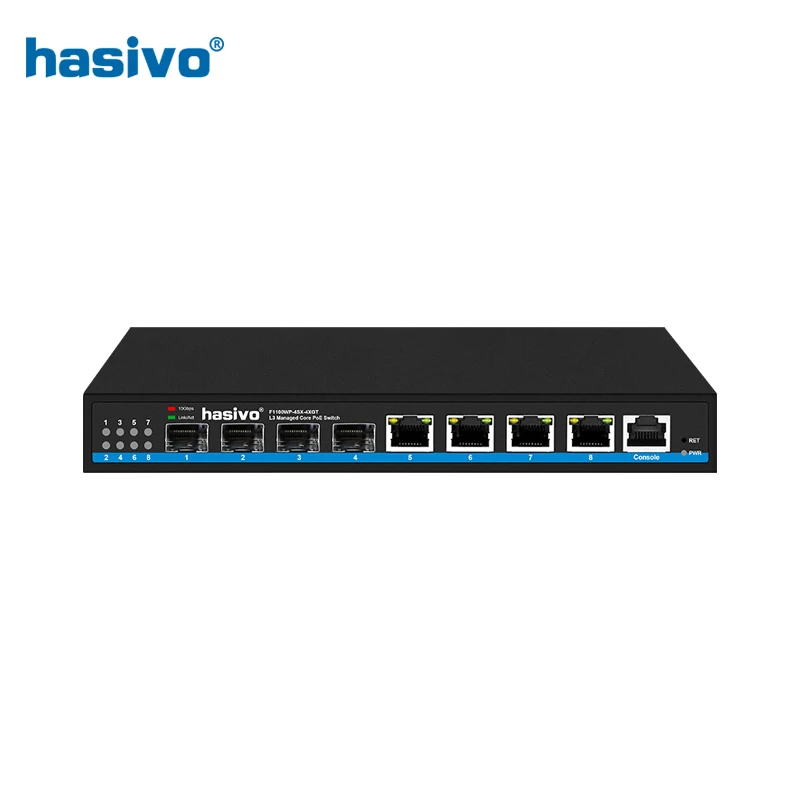 Hasivo Conmutador PoE 10G 4 Puertos RJ45 y SFP Plug and Play - imagen 4
